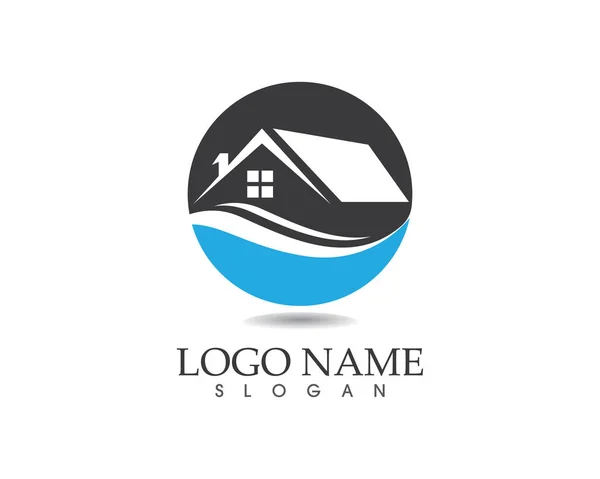 Immobilier Bâtiment Maison Logo Vecteur — Image vectorielle