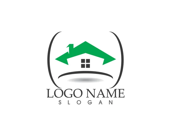 Bâtiment Maison Logo Vectoriel Modèle — Image vectorielle