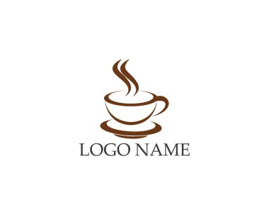 Kahve fincanı Logo Şablon vektör tasarımı