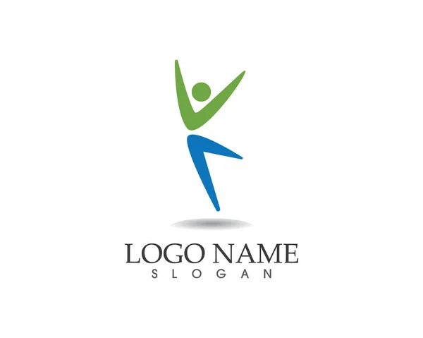 Vecteur Logo Personnes Yoga Athlétique — Image vectorielle