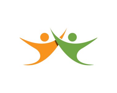 İnsan karakter logo tasarım vektör şablonu