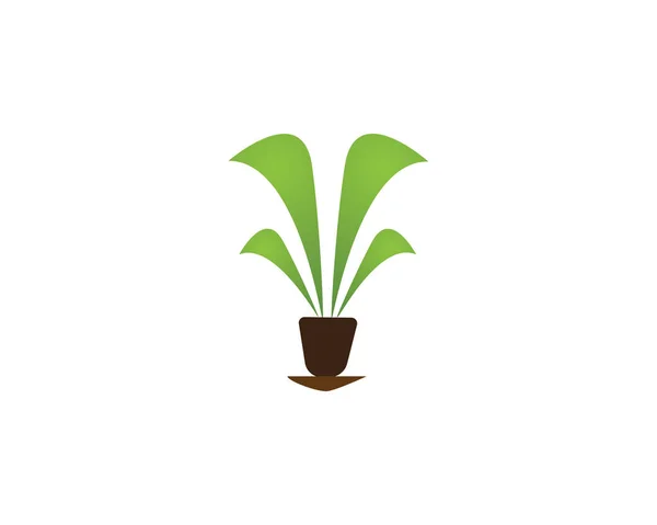 Natura Pianta Icona Logo Modello — Vettoriale Stock