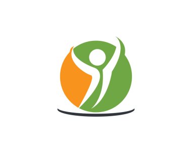 İnsan karakteri logo şablonu vektör