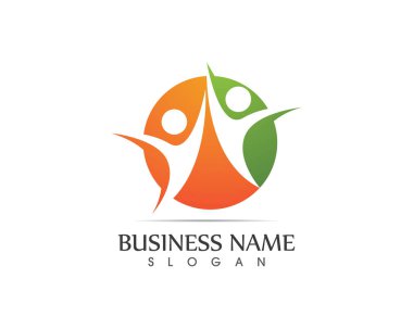 İnsan karakteri logo tasarlamak vektör şablonu