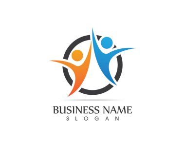 İnsan karakteri logo tasarlamak vektör şablonu