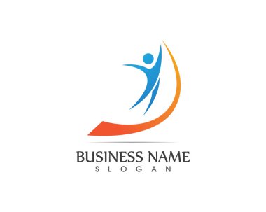 İnsan karakteri logo tasarlamak vektör şablonu