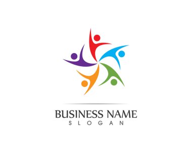 İnsan karakteri logo tasarlamak vektör şablonu