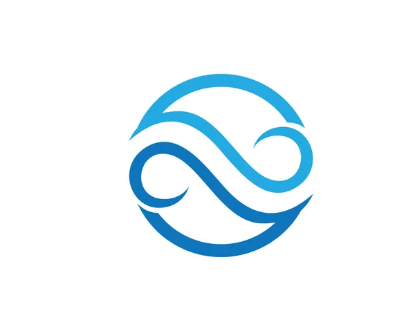 Wave Beach Logo Vector Template — Stock Vector