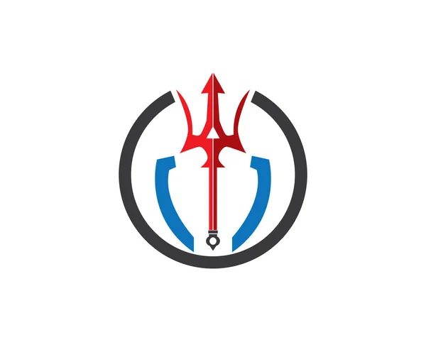 Magia Trójząb Wzór Logo — Wektor stockowy
