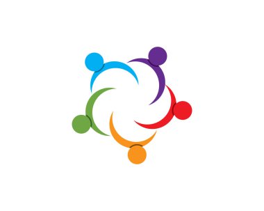 Topluluk insanları logo vektör şablonu