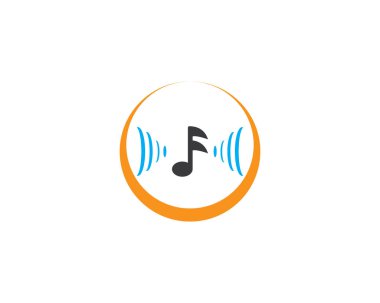 Müzik notası simgesi logo şablonu