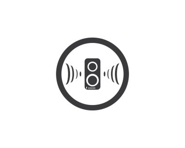 Hoparlör simgesi Logo vektör şablonu