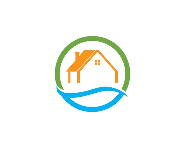 Bâtiment Maison Logo Vectoriel Modèle — Image vectorielle