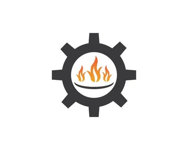 Fire Flame Industry Logo Vector — Stock Vector
