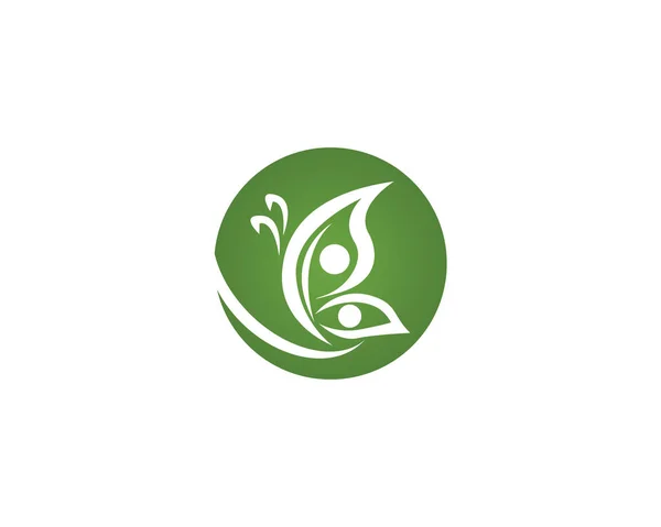 Ikona Motyl Logo Projekt Wektor — Wektor stockowy