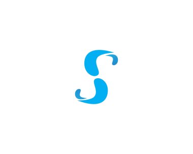 S harf simgesi logosu tasarım vektör şablonu