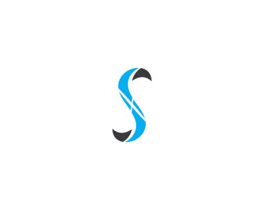 S harf simgesi logosu tasarım vektör şablonu