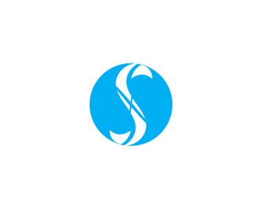 S harf simgesi logosu tasarım vektör şablonu