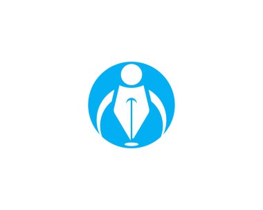 Kalem yazma logo tasarım vektörü