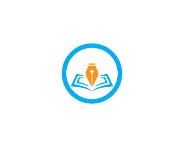 Kalem yazma logo tasarım vektörü