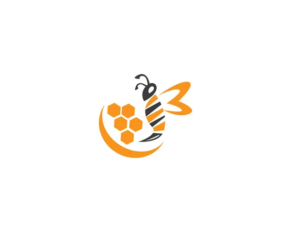 Honey Bee Icon Logo Ontwerp Vector Illustratie — Stockvector