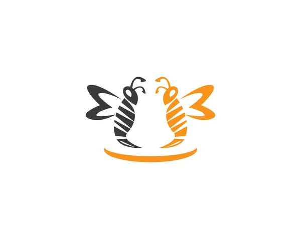 Honey Bee Ikon Logotypdesign Vektor Illustration — Stock vektor