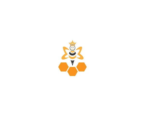 Honey Bee Icon Logo Ontwerp Vector Illustratie — Stockvector