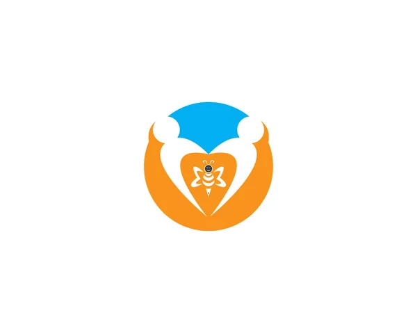 Honey Bee Ikon Logotypdesign Vektor — Stock vektor