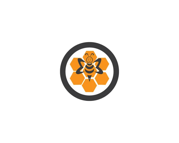 Honey Bee Ikon Logotypdesign Vektor — Stock vektor