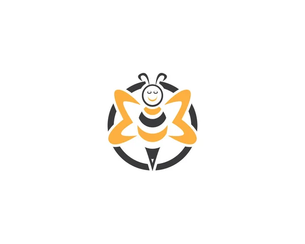 Вектор Дизайна Логотипа Медоносной Пчелы — стоковый вектор
