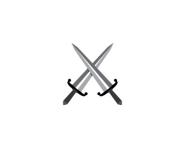 Kalkan savaş simgesi logo vektörü