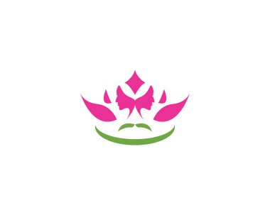 Yüz kadın güzellik spa logo tasarım vektör
