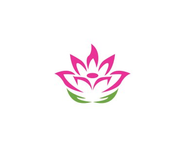 Çiçek simgesi logo tasarım vektörü