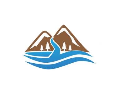 Nehir simgesi logo tasarım vektör şablonu