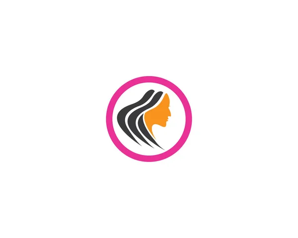Twarz Kobieta Logo Projekt Uroda Wektor — Wektor stockowy