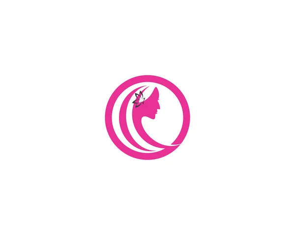 Yüz kadın güzellik spa logo tasarım vektör