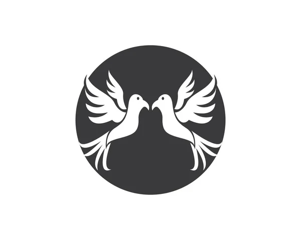 Colombe Oiseau Icône Logo Vecteur — Image vectorielle