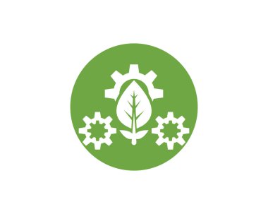 Yeşil yapraklı ekoloji doğa element ikonu logoları