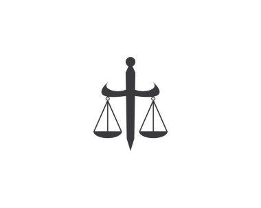 Hukuk firması adalet simgesi vektör logosu