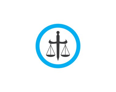 Hukuk firması adalet simgesi vektör logosu