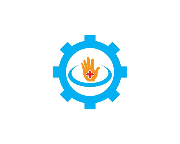Ayuda Mano Logo Símbolos Plantilla Iconos — Vector de stock