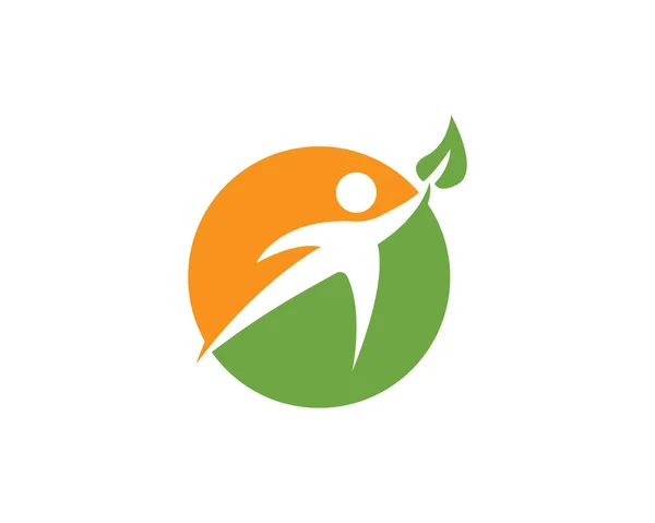 Salud Vida Logotipo Diseño Vector Plantilla — Vector de stock