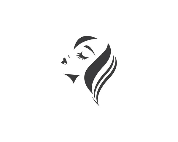 Rosto Mulher Beleza Spa Logotipo Vetor — Vetor de Stock