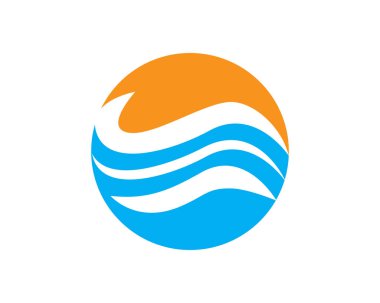 Dalgalar plaj logosu ve semboller simge uygulaması