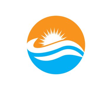 Dalgalar plaj logosu ve semboller simge uygulaması