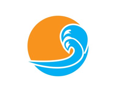 Dalgalar plaj logosu ve semboller simge uygulaması