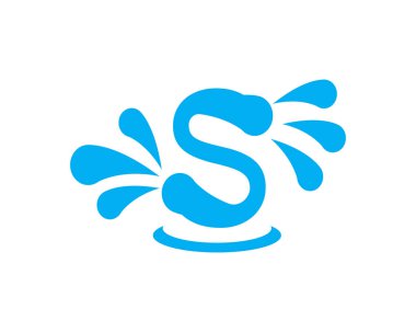 Su dalgası sıçrama simgesi vektör illüstrasyon
