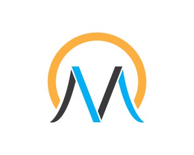 M Harfi Logo İş Şablonu Vektör simgesi