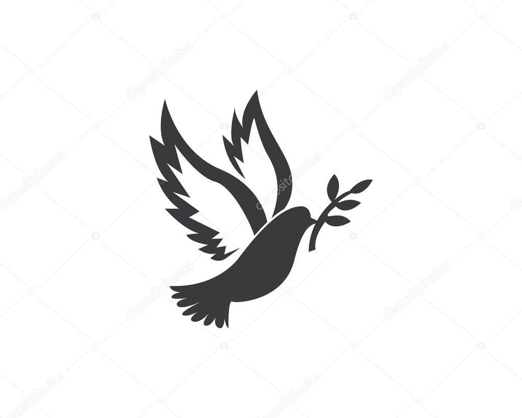 Bird logo vector. Flying Bird Logo design vector template. Dove Pigeon Logotype concept icon