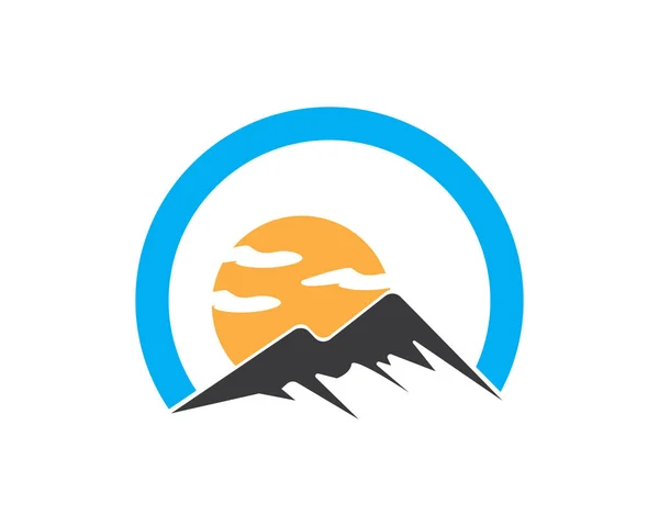 Natur Berg Ikon Logo Typ Affärsmall Vektor — Stock vektor
